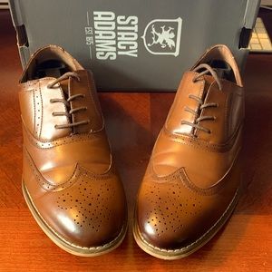 Stacy Adams Boys Brown Dress Shoes- DUNBAR WINGTIP OXFORD